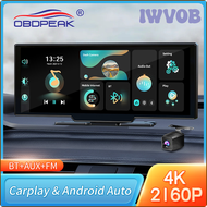 IWVOB OBDPEAK 2024 k2 Dash Cam 10.26" 4K Car Dvr Camera Carplay &amp; Android Auto GPS Navigation Rearview Mirror Dashboard Video Recorder WOYUV