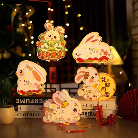 DIY Japanese Lantern Handmade Chinese Lanterns Material Kit Cartoon Party Accessories Mid-Autumn Fes