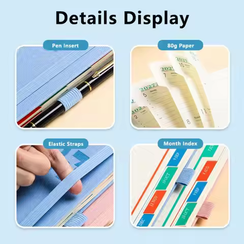 A5 2027 Planner with Monthly & Weekly Plan Pages English Schedule Notebook Efficiency 365 Days Agend