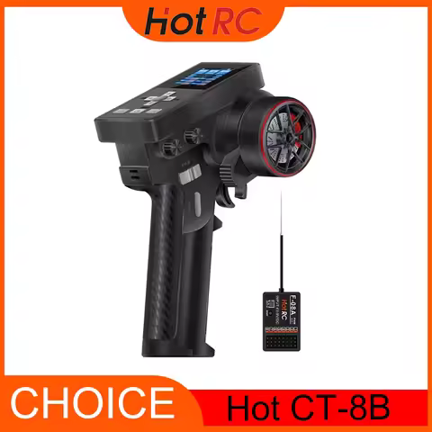HOTRC CT-8B 8CH 300M 2.4GHz Digital Radio Transmitter with F-08A Receiver for RC Car & Boat - Remote