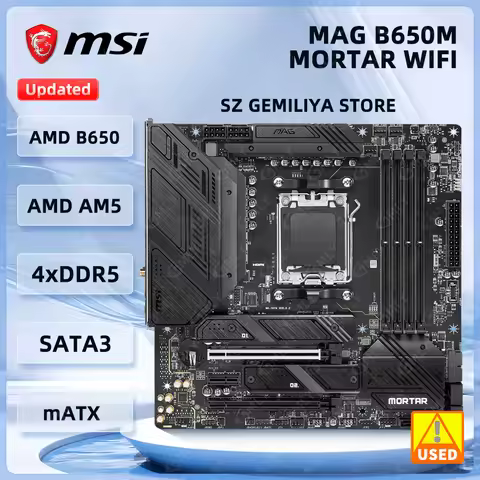 MSI B650M Motherboard MAG B650M MORTAR WIFI Socket AM5 DDR5 256GB M.2 NVMe Micro ATX support Ryzen 9