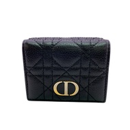 【二手】Christian Dior 克里斯汀·迪奧Lady Dior 迷你錢包 蓮花錢包 三折錢包 錢包 品牌零錢包 黑色