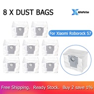 8Pcs Dust Bag for Xiaomi Roborock S7 MaxV Ultra Q5+ Q7+ Q7 Max+ T8 Robot Vacuum Cleaner Dust Bin Spare Parts