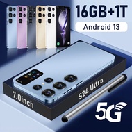 Telefon Bimbit 5G 16GB RAM 1TB ROM Skrin 7.0 Inci Android 13 Bateri 7000mAh Telefon Pintar Gaming Du