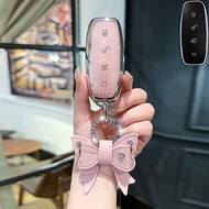 DENZA D9 EV 2024-2025 Car Key Cover Key Fob BYD DENZA EV key case TPU car accessories keychain