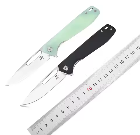 Sitivien ST801 Folding Knife 8Cr18Mov Steel Blade G10 Handle EDC Tool Pocket Knifes for Working Outd