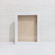 [WHITE] Frame 3D Photo Frame/ 15x20cm wood + shatterproof acrylic glass
