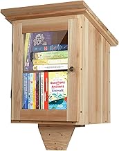Little Library Box Outdoor Free Library, Double Little Library Outdoor Box Storage with Shelf for Ne