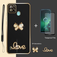 Fashion Shiny 3D Casing For Itel A57 A57 Pro A611W Case with Tempered Glass Film and Silicone Lanyar