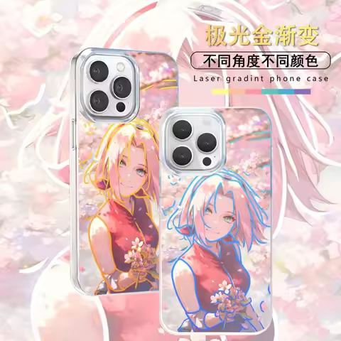 Anime NARUTO Haruno Sakura Aurora Phone Case for Apple iPhone 11 12 13 14 15 16 17 Pro Max Plus Naru