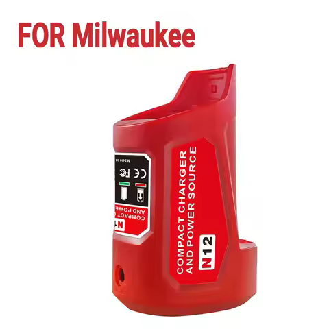 Compact Charger Power Source For Milwaukee M12 12V Battery Type C Input 5V 2.1A DC 12V 2A USB Output