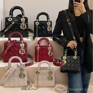 Dior Dior Dior Patent Leather Dior Bag lady Bag Four Grid Frosted Five Grid Dior Bag Ladyr Chain One