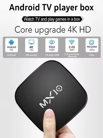 Android TV Box MX10 ARM Mali-400 MP2 DDRIII 1GB EMMC 8GB Android 7.1 Most Popular Support 24 Languag