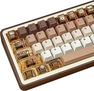PC+PBT Keycaps, Coffee Keycaps 60 65 75 100 Percent, Cute Key caps Dye Sub, Custom 145 Keys Cherry P