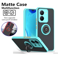 For vivo Y36 Y27 Y78 4G 5G 2023 Phone Case Ring Casing Shockproof Skin feel Hard Back Cover