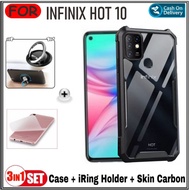 case infinix hot 10 soft hard tpu hd tranparan free garskin carbon