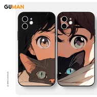 GUMAN Soft Silicone Matching Couple Set Cute Funny Shockproof Phone Case Compatible for iPhone Case 