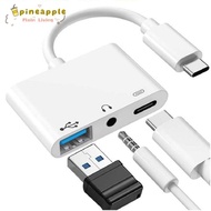 PINEAMY Type-C to 3.5m Tablet Headphone 3 in 1 Audio Converter