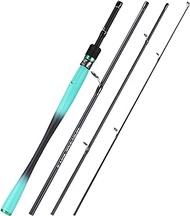 Sougayilang 4-Section Fishing Pole, 6.9ft Light Weight Spinning Rod with Unique Handle for Tarvel Fishing