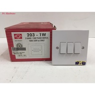 UMS 203-1W 3 Gang 1 Way Switch