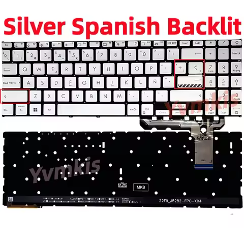 Spanish/SP Backlit Laptop Keyboard for Asus Vivobook X1504 X1504V X1504VA X1504Z X15047A,F1504 E1504