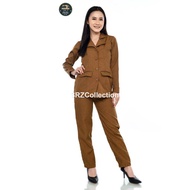 Seragam PNS wanita Baju dinas Pemda Wanita Blazer Pns Wanita Khaki Tua Khaki Muda Termurah Terbaru