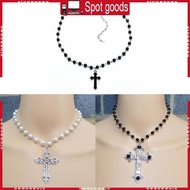 XI Gothic Cross Necklaces Imitation Pearls Choker Party Accessories  for Women