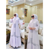 AMOEBA TURKEY ABAYA GAMIS FULL WHITE