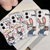 Casing For VIVO Y15S Y15A Y01 Y16 Y36 Y27S 4G Y02S Cartoon Cream Cover Judy Couple Soft TPU 3D Waves