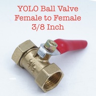 YOLO Mini Ball Valve Stop Brass Water Tap 3/8 inch Female to 3/8" Female F-F F/F Brass Air Compresso