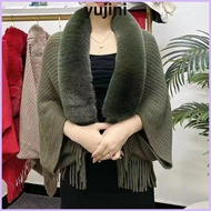 YUJINI Faux Fur Collar Wedding Cardigan Cape Evening Dresses Plush Wraps