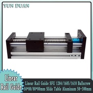 Linear Rail Guide SFU 1204/1605/1610 Ballscrew 50*80/80*80mm Slide Table Aluminum 50-300mm Stroke fo