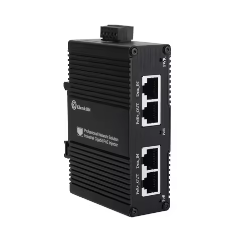 Industrial 2 Ports Gigabit PoE Injector 30W/60W/90W Power Over Ethernet Adapter 10/100/1000Mbps PoE 