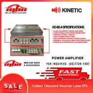 Class AB KD-80.4 Power Amplifier Kinetic Car Audio System 4 channel Power Amplifier (80w/rms x 4) Di