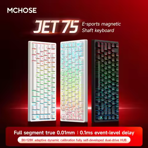 Mchose Jet 75 Hall Effect Magnetic Switch Gaming Keyboard, 0.1Ms, Latency0.01Mm, Rt Accuracy, 8K Pol