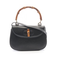 【二手】Gucci GUCCI 竹節雙肩包 000460188 黑色皮革竹節雙肩包 女士二手 B