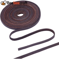 beebeecraft 6/10mm Dark Brown/Brown/Black/Red Brown Flat Genuine Leather Cord Leather String Full Grain Cord Lace Cowhide Leather Strips for Jewelry Making DIY Craft Projects Belts Keychains 5.5 Yards