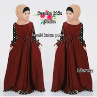 Gamis Anak Kids Usia 7-8-9-10 Tahun TANPA HIJAB / Baju Muslim Anak Perempuan Warna Maroon Toska Coks