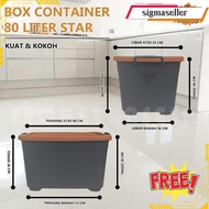 Star Box - Get Wheels / Box Container / Plastic Container Box 50L 80 Liters / Storage Place