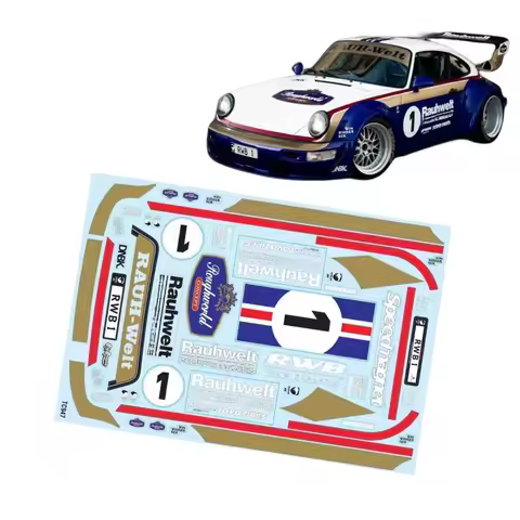 TC947 1/10 Porschee 993 Rauhwell sticker decal sheet for On road car 257mm Rc drift body Tamiya tt02