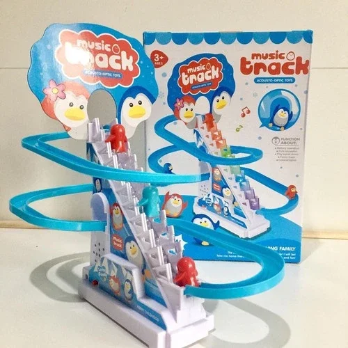 Mainan Anak Seluncur Tangga Music Penguin / Slide Penguin / Track Racing Seluncur Penguin