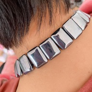 50CM Terahertz Necklace Titanium Hertz Stone Round Pearlescent Bead Sweater Chain Relieve Cervical P