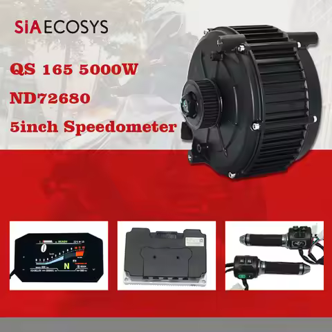 SiAECOSYS Electric Motorcycle QS 165 5000W 72V 35H Mid Drive Motor Conversion Kit with Fardriver ND7