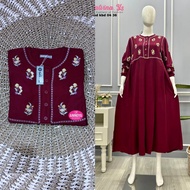 Anindya Fashion Presents Midi Dress Cringkel Bordir Bunga 0436 Salvina Dengan Desain Wudhu dan Busui
