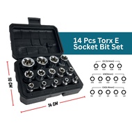 19pcs / 34pcs Chrome Vanadium Torx E Type Spanar Socket Box & Bit Hand Tool Set