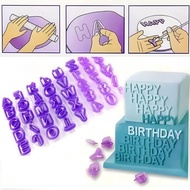 Cetakan huruf fondant abjad angka alphabet plunger cutter plastik