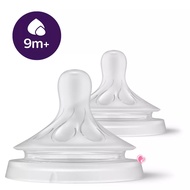 Original Philips Avent 2pcs NATURAL Silicone Bottle Teats Natural Response Puting Botol Susu Bayi Av