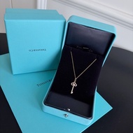 【近新閒置品】蒂芙尼Tiffany&co keys系列 mini鳶尾花滿鑽鑰匙項鍊 18k玫瑰金