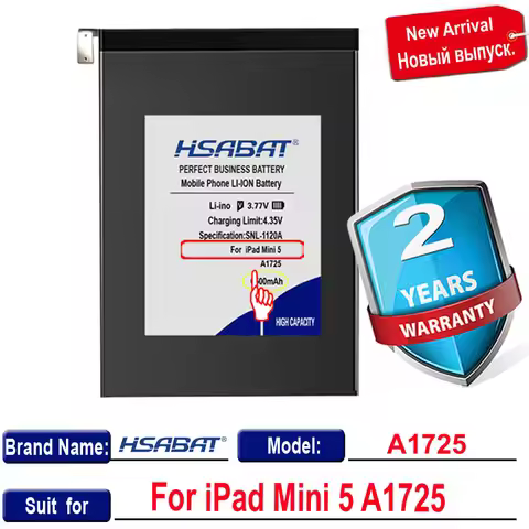 HSABAT 6500mAh Battery for iPad Mini 5 A1725