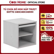 [NEW] Dotto Sliding Lid Mini Storage Cabinet 340x340x340mm – Wood Grain White – Cobi Home